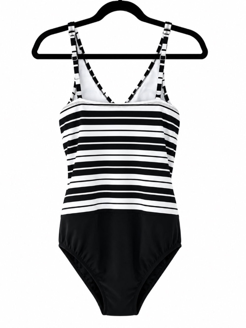 NWT Swim Solutions Striped Tummy Control One-Piece Size 12 - Picture 3 of 9